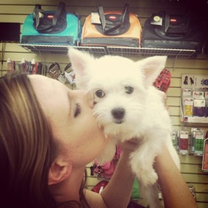 Our very first photo together on my birthday, the day I took you home!