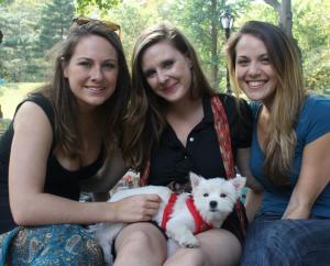 With Auntie M, Auntie J & mom!