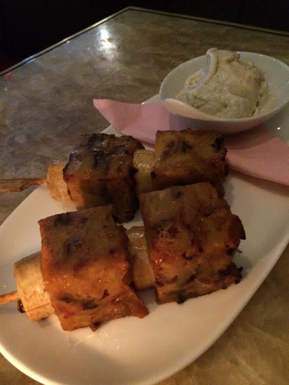 The bread pudding skewers