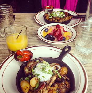 We LOVED brunch after a workout class - so many options! And if it's fresh-squeezed, you can have OJ! 